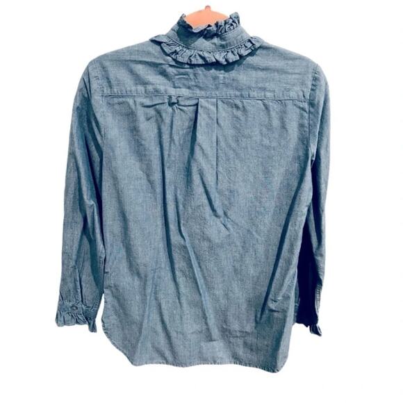 J.Crew classic-fit ruffleneck chambray button up shirt Size XS NWT - Picture 10 of 12